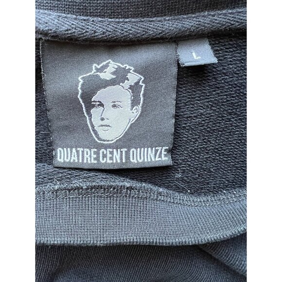 Quatre Cent Quinze Bird Embroidery Crewneck Cotton Black Sweatshirt Men Unisex L - Picture 4 of 9